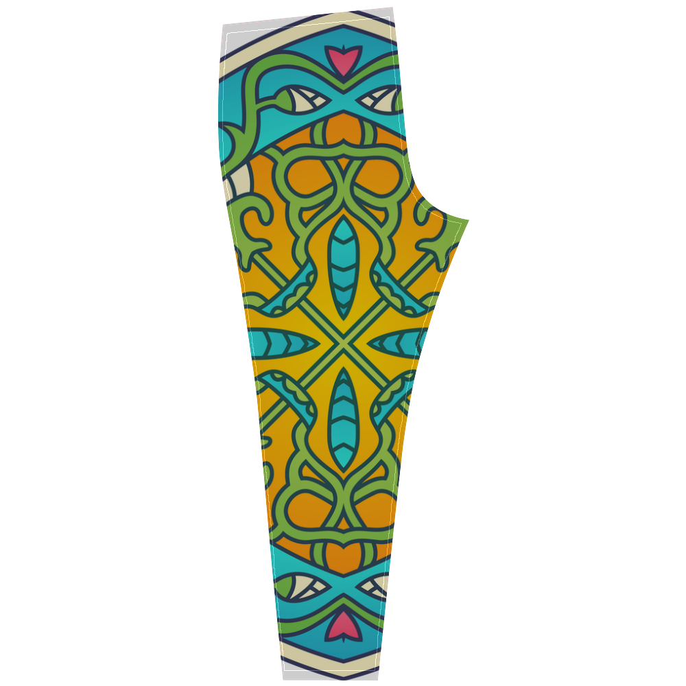 New leggings in shop with Mandala Art. Collection 2016 looks hot and exclusive. Blue and yellow tone Cassandra Women's Leggings (Model L01)