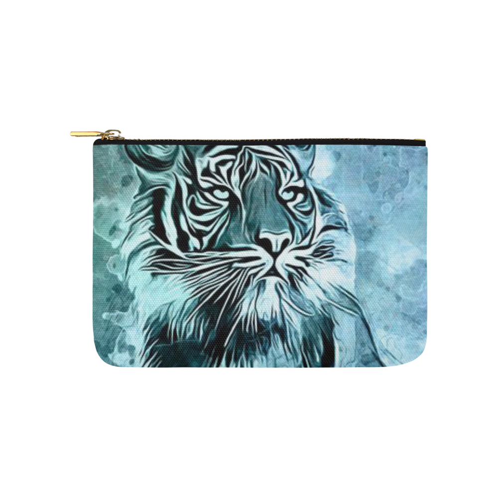 Watercolor Tiger Carry-All Pouch 9.5''x6''