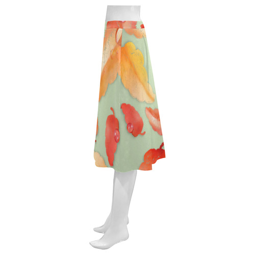 Leaves Mnemosyne Women's Crepe Skirt (Model D16)