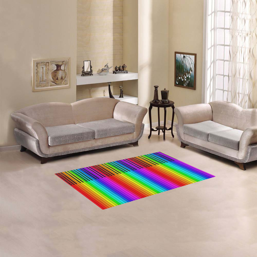 Rainbow Piano Keyboard Area Rug 2'7"x 1'8‘’