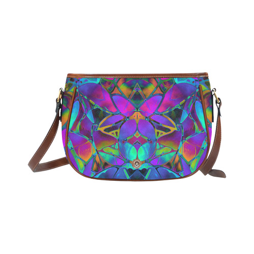 Floral Fractal Art G308 Saddle Bag/Small (Model 1649) Full Customization