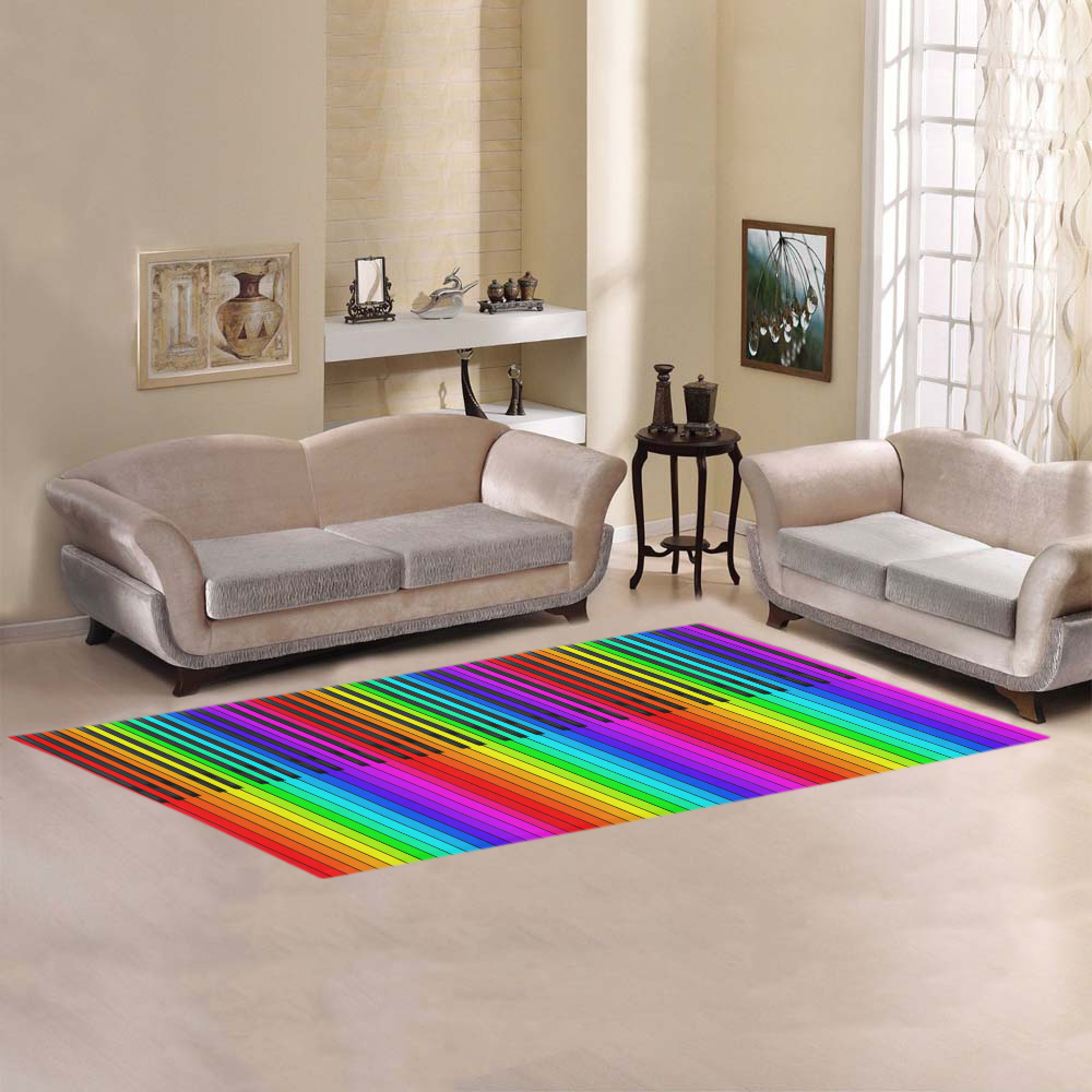 Rainbow Piano Keyboard Area Rug 9'6''x3'3''