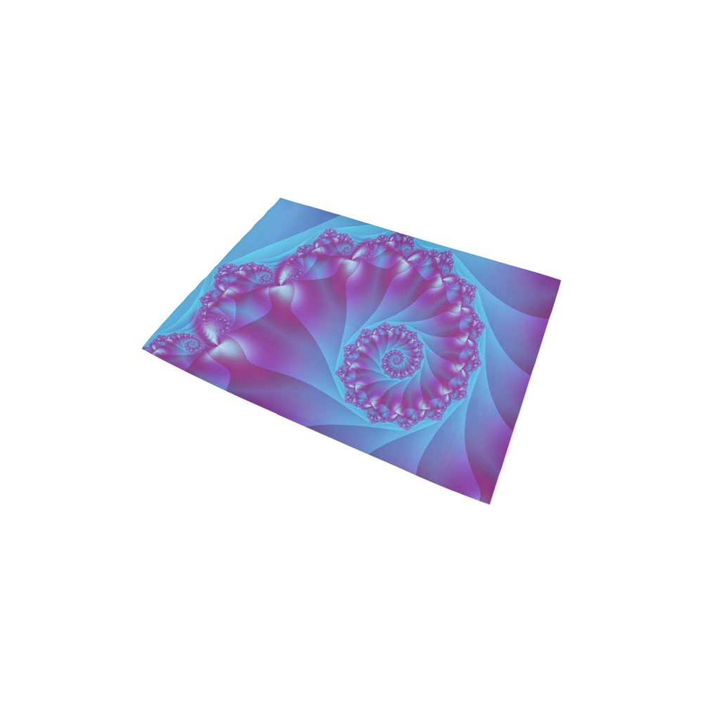 Blue & Purple Spiral Fractal Area Rug 2'7"x 1'8‘’