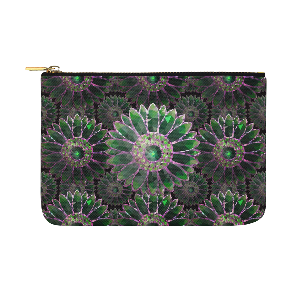 Mosaic Flower Pattern Carry-All Pouch 12.5''x8.5''