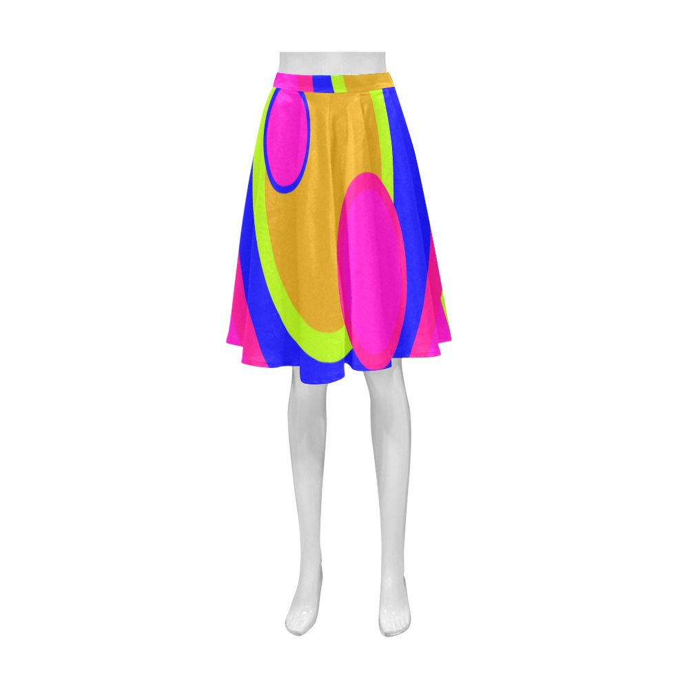 Coloured Circles Athena Women's Short Skirt (Model D15)