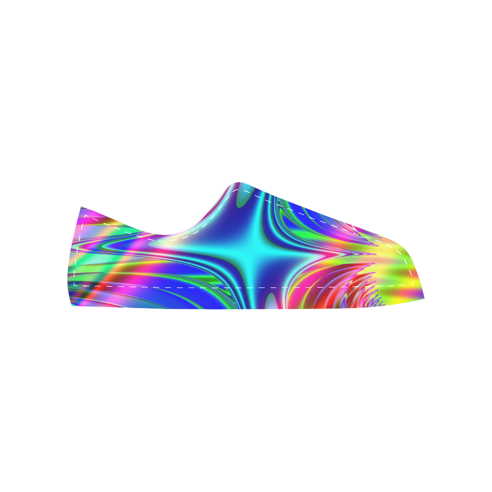 Rainbow Splash Fractal Men's Classic Canvas Shoes/Large Size (Model 018)