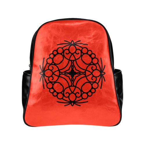 New arrival in shop. "Elite luxurious designers bag collection" with mandala dark art. Red Multi-Pockets Backpack (Model 1636)
