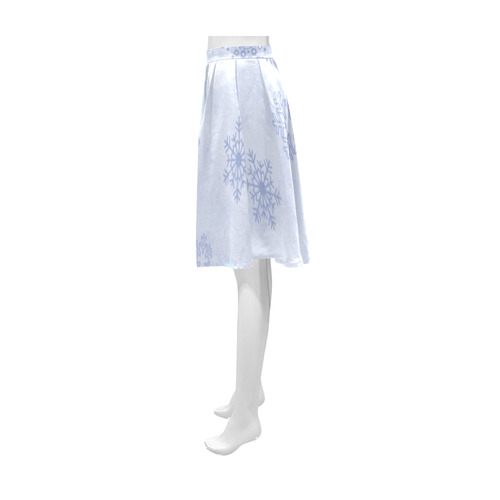Winter bokeh, light blue Athena Women's Short Skirt (Model D15)