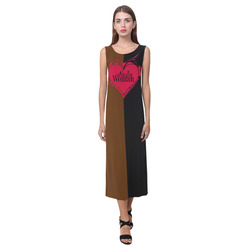 NASTY WOMAN ART HEART for powerwomen Phaedra Sleeveless Open Fork Long Dress (Model D08)