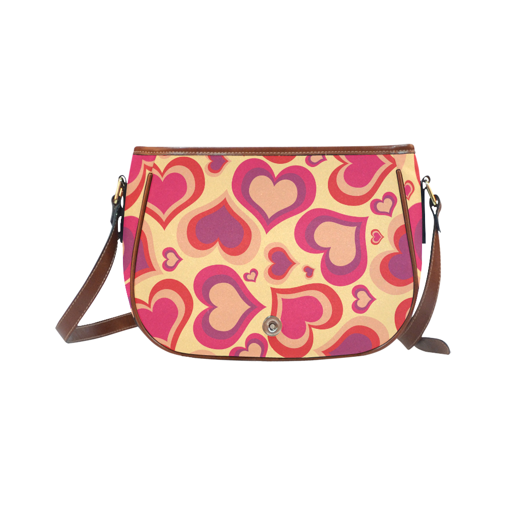 Retro Love by Popart Saddle Bag/Small (Model 1649) Full Customization