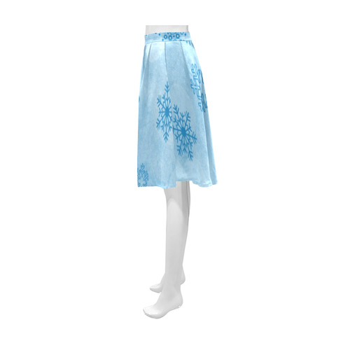 Winter bokeh, blue Athena Women's Short Skirt (Model D15)