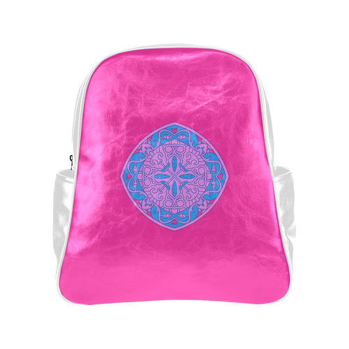 New arrival in Shop : Designers luxury bag with mandala art : pink and blue edition Multi-Pockets Backpack (Model 1636)