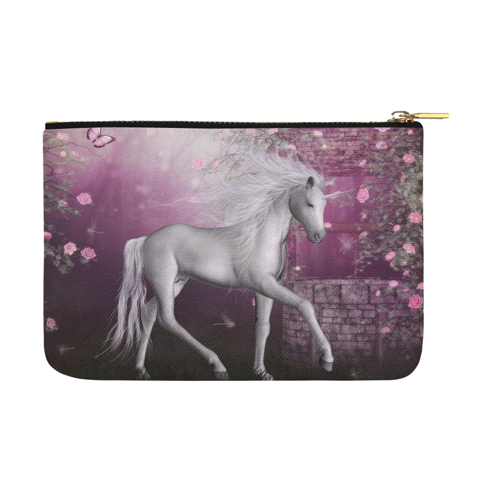 unicorn in a roses garden Carry-All Pouch 12.5''x8.5''