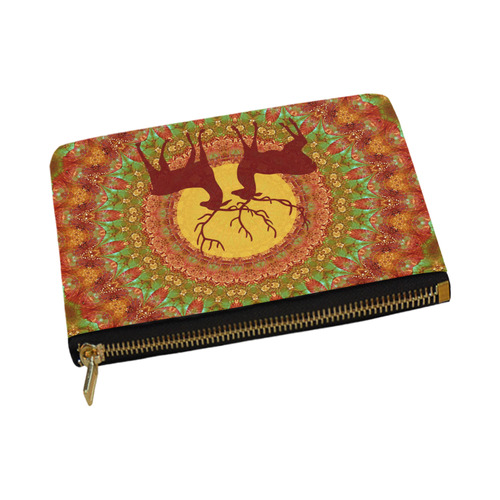 Mandala YOUNG DEERS with Full Moon Carry-All Pouch 12.5''x8.5''