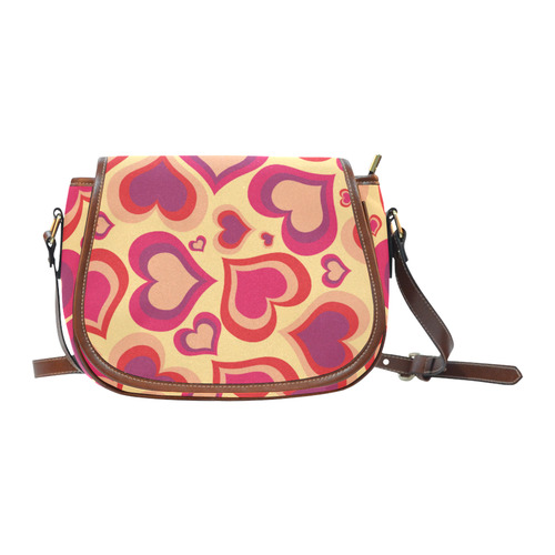 Retro Love by Popart Saddle Bag/Small (Model 1649) Full Customization