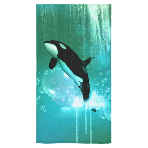 Orca with bubbles Bath Towel 30"x56"