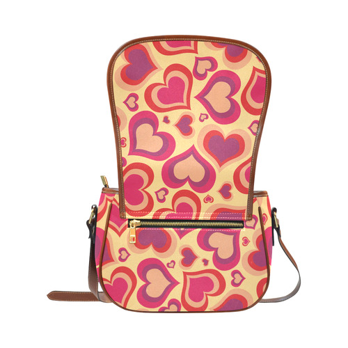 Retro Love by Popart Saddle Bag/Small (Model 1649) Full Customization