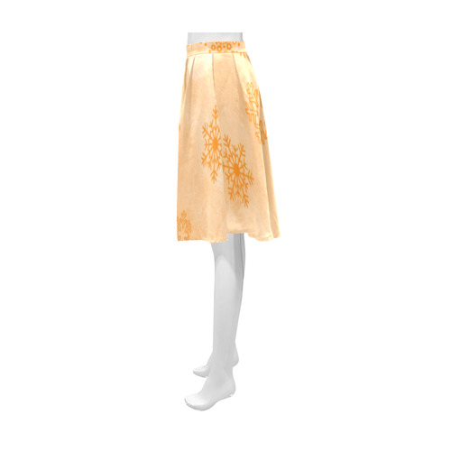 Winter bokeh,peach Athena Women's Short Skirt (Model D15)