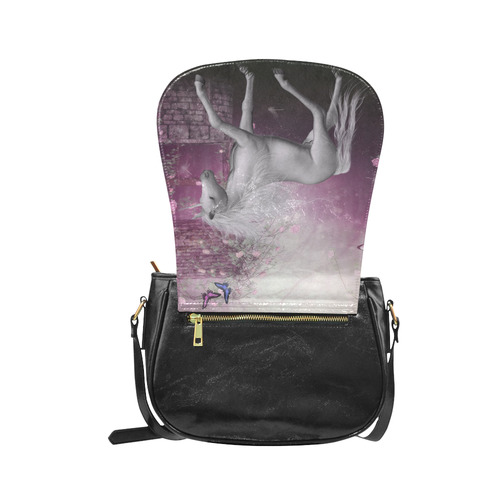 unicorn in a roses garden Classic Saddle Bag/Large (Model 1648)