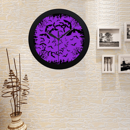Light purple bats in the belfrey Circular Plastic Wall clock