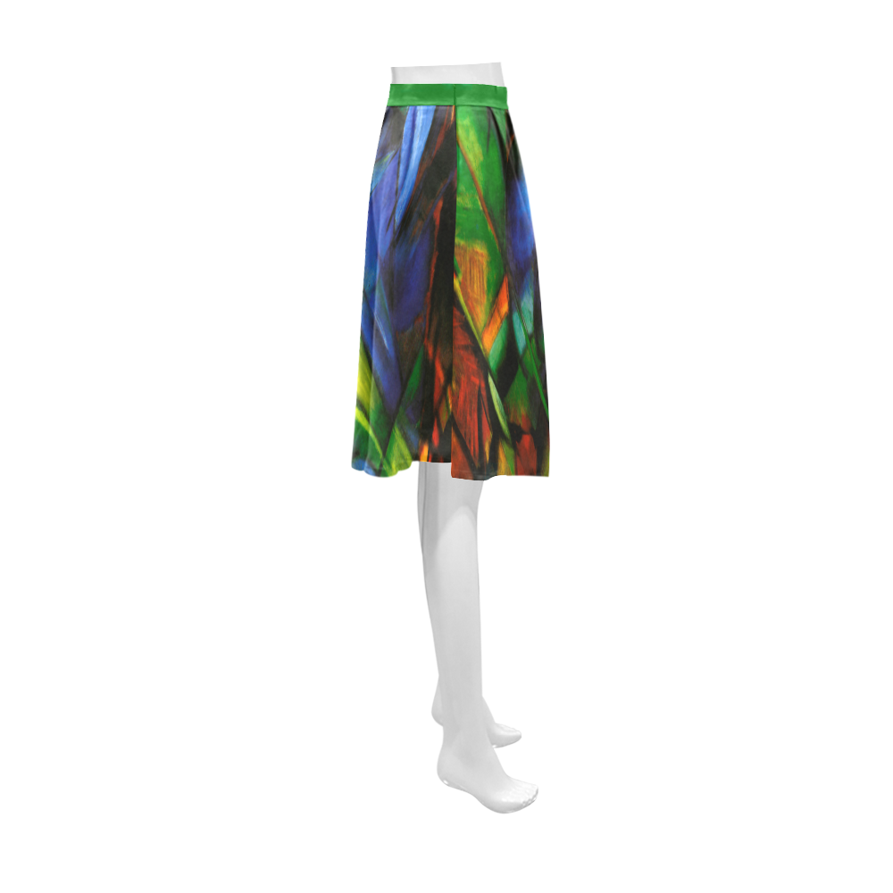 Franz Marc - Deers in the Wood II Athena Women's Short Skirt (Model D15)