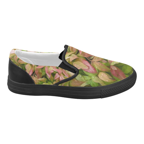 Pot full of colors, watercolors Women's Slip-on Canvas Shoes (Model 019)