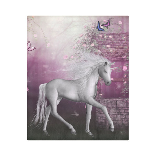 unicorn in a roses garden Duvet Cover 86"x70" ( All-over-print)