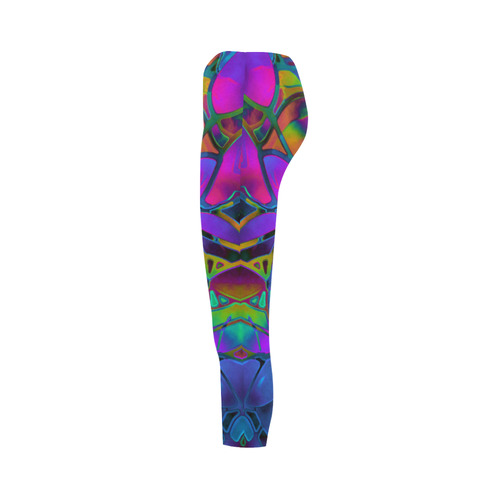 Floral Fractal Art G308 Capri Legging (Model L02)