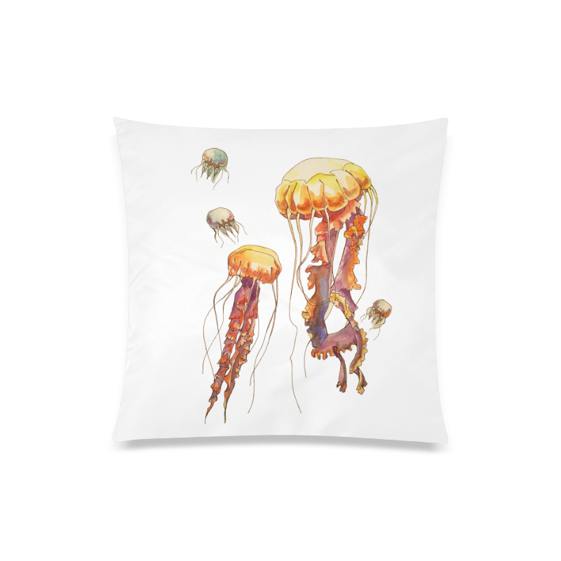 world of jellyfish Custom Zippered Pillow Case 20"x20"(One Side)