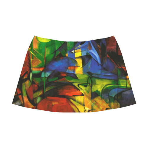 Franz Marc - Deers in the Wood II Mnemosyne Women's Crepe Skirt (Model D16)