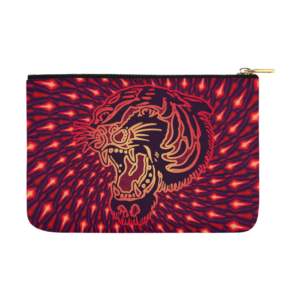 Roaring TIGER TATTOO Red Black EXPLOSION Carry-All Pouch 12.5''x8.5''