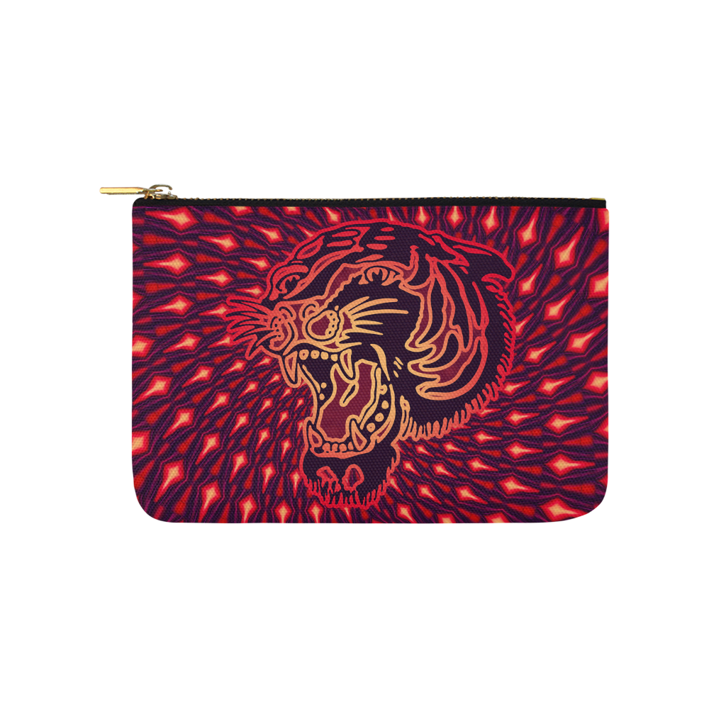 Roaring TIGER TATTOO Red Black EXPLOSION Carry-All Pouch 9.5''x6''