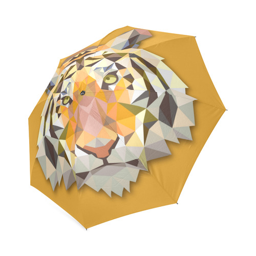 Tiger Abstract Triangles Fine Animal Art Foldable Umbrella (Model U01)