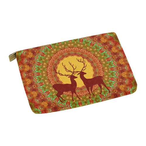 Mandala YOUNG DEERS with Full Moon Carry-All Pouch 12.5''x8.5''