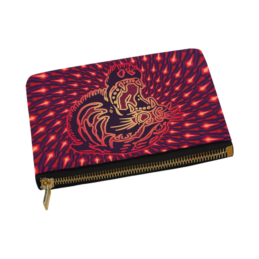 Roaring TIGER TATTOO Red Black EXPLOSION Carry-All Pouch 12.5''x8.5''