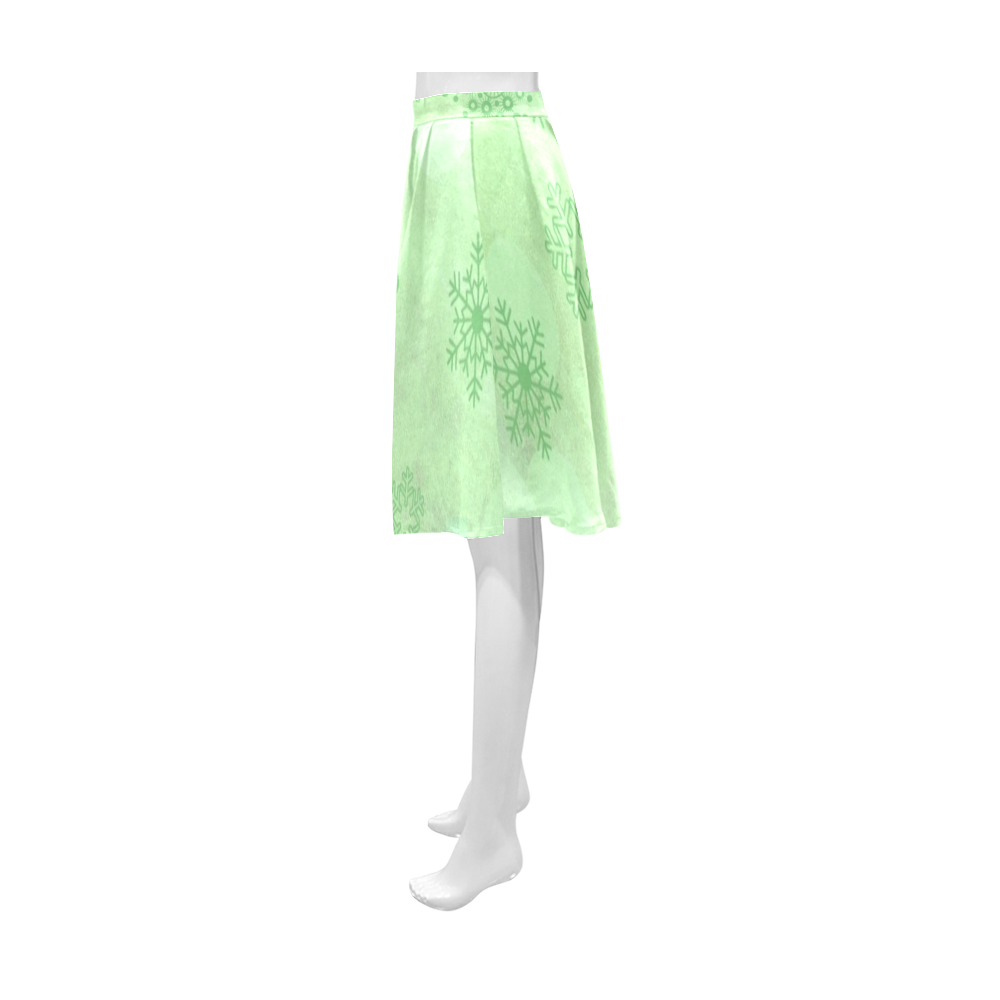 Winter bokeh, green Athena Women's Short Skirt (Model D15)