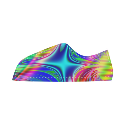 Rainbow Splash Fractal Canvas Shoes for Women/Large Size (Model 016)