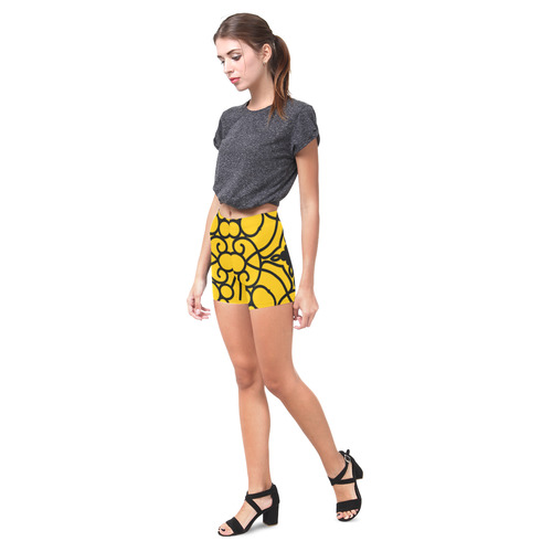 New in shop! Designers mini leggings edition. Old Yellow and white with hand-drawn original art Briseis Skinny Shorts (Model L04)