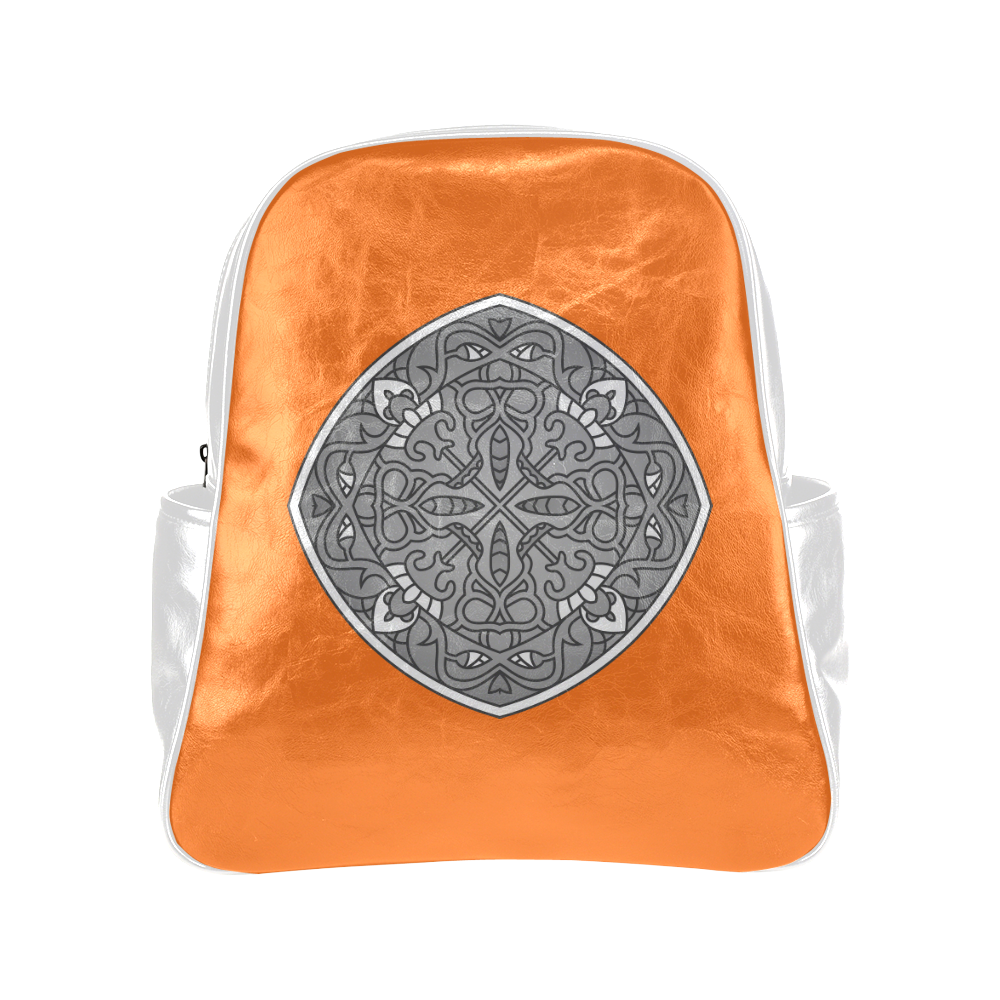 Exclusive "Italy little mini Bag Collection" : orange and grey with Mandala Art. Shop late Multi-Pockets Backpack (Model 1636)