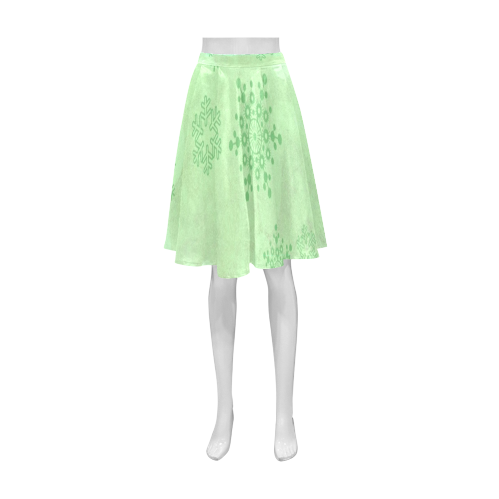 Winter bokeh, green Athena Women's Short Skirt (Model D15)