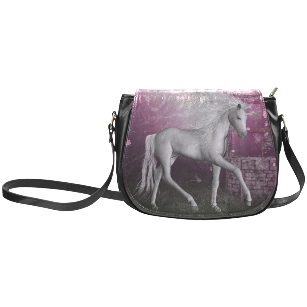 unicorn in a roses garden Classic Saddle Bag/Small (Model 1648)