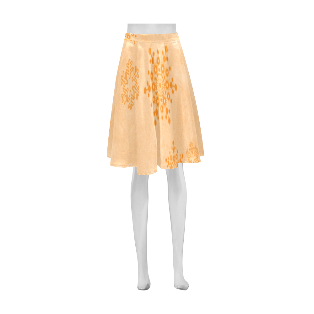 Winter bokeh,peach Athena Women's Short Skirt (Model D15)