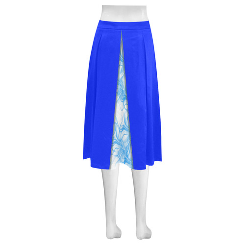 Smoke Blue Flames Mnemosyne Women's Crepe Skirt (Model D16)