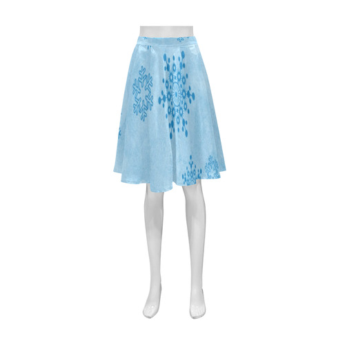 Winter bokeh, blue Athena Women's Short Skirt (Model D15)