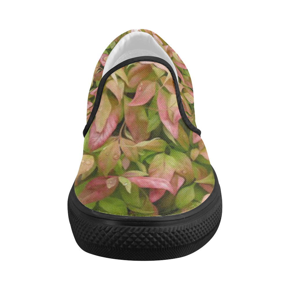 Pot full of colors, watercolors Women's Slip-on Canvas Shoes (Model 019)