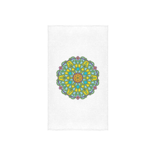 Original vintage hand-drawn Mandala edition. Green and blue authentic art collection Custom Towel 16"x28"