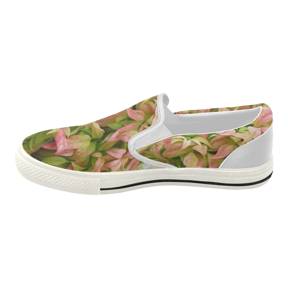 Pot full of colors, watercolors Women's Slip-on Canvas Shoes (Model 019)