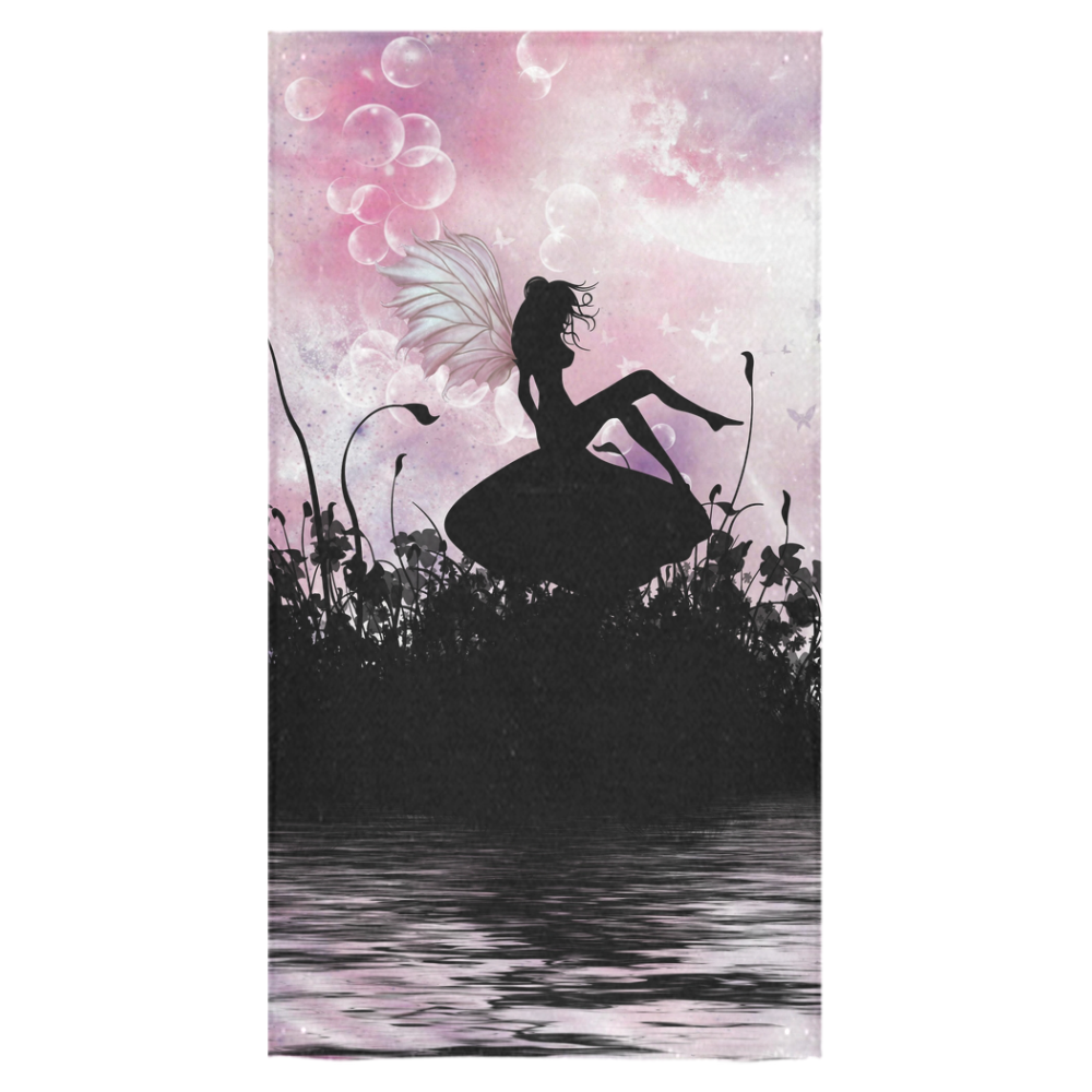 Pink Fairy Silhouette with bubbles Bath Towel 30"x56"