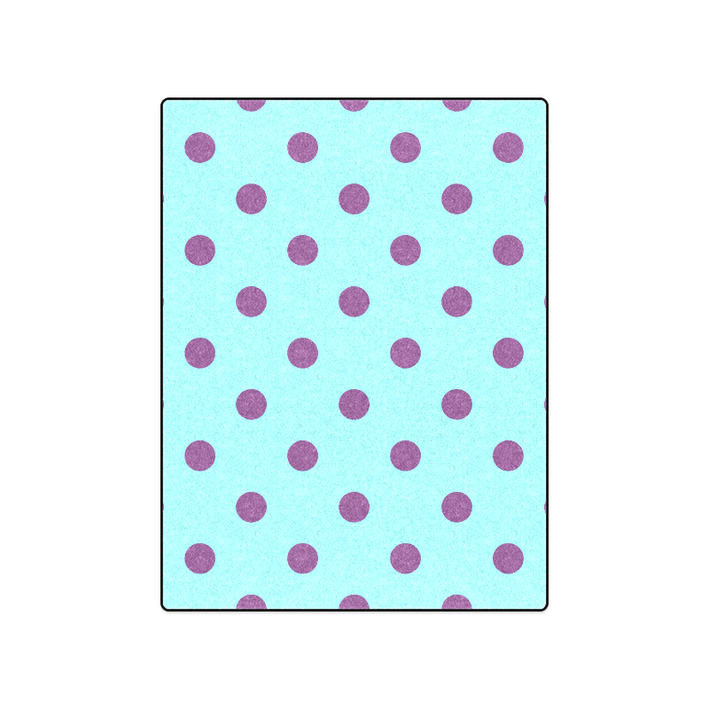 Original vintage Blanket with purple and cyan Dots. New edition available in our Shop Blanket 50"x60"