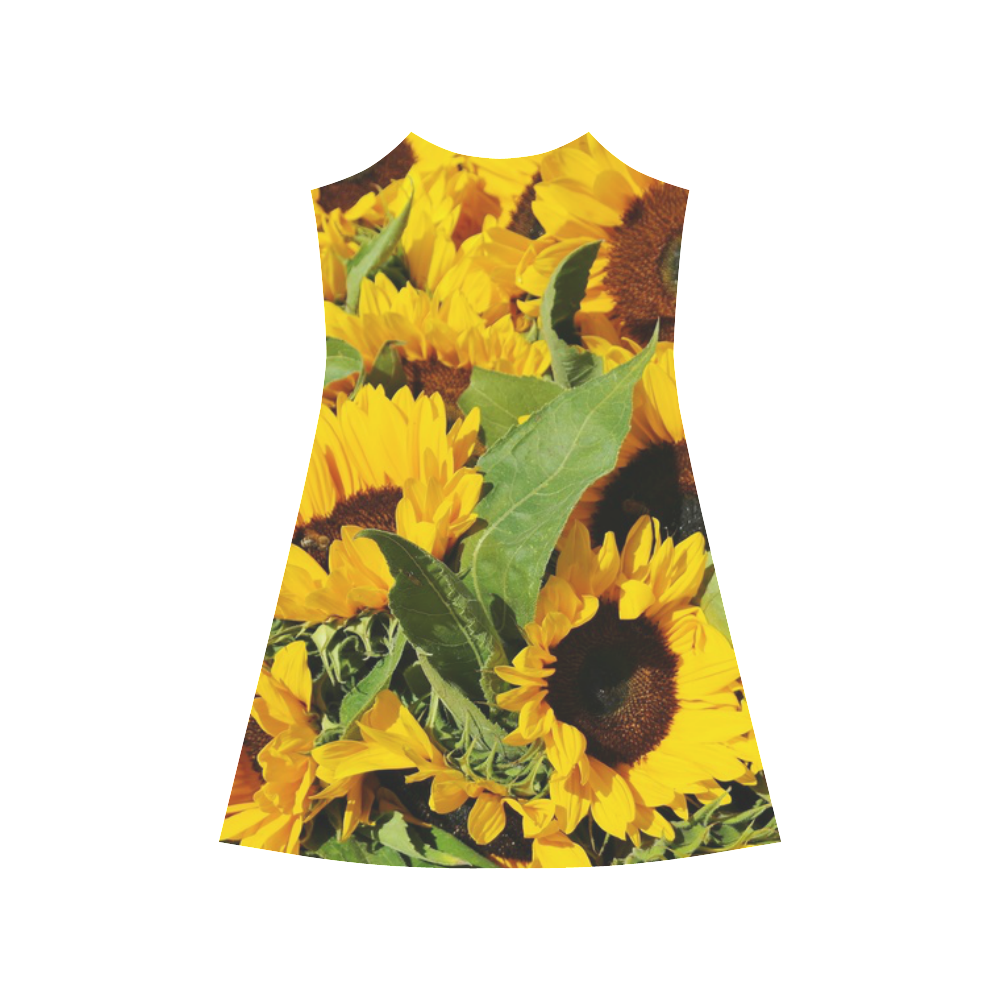 Yellow Sunflowers Alcestis Slip Dress (Model D05)